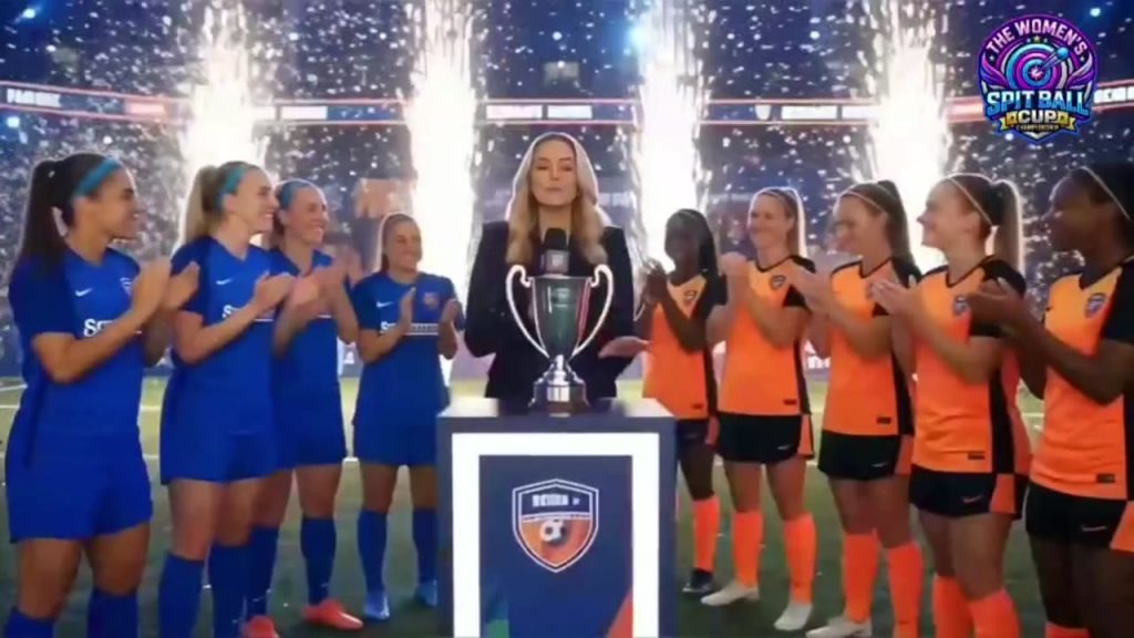 Teams applauding as the trophy is presented